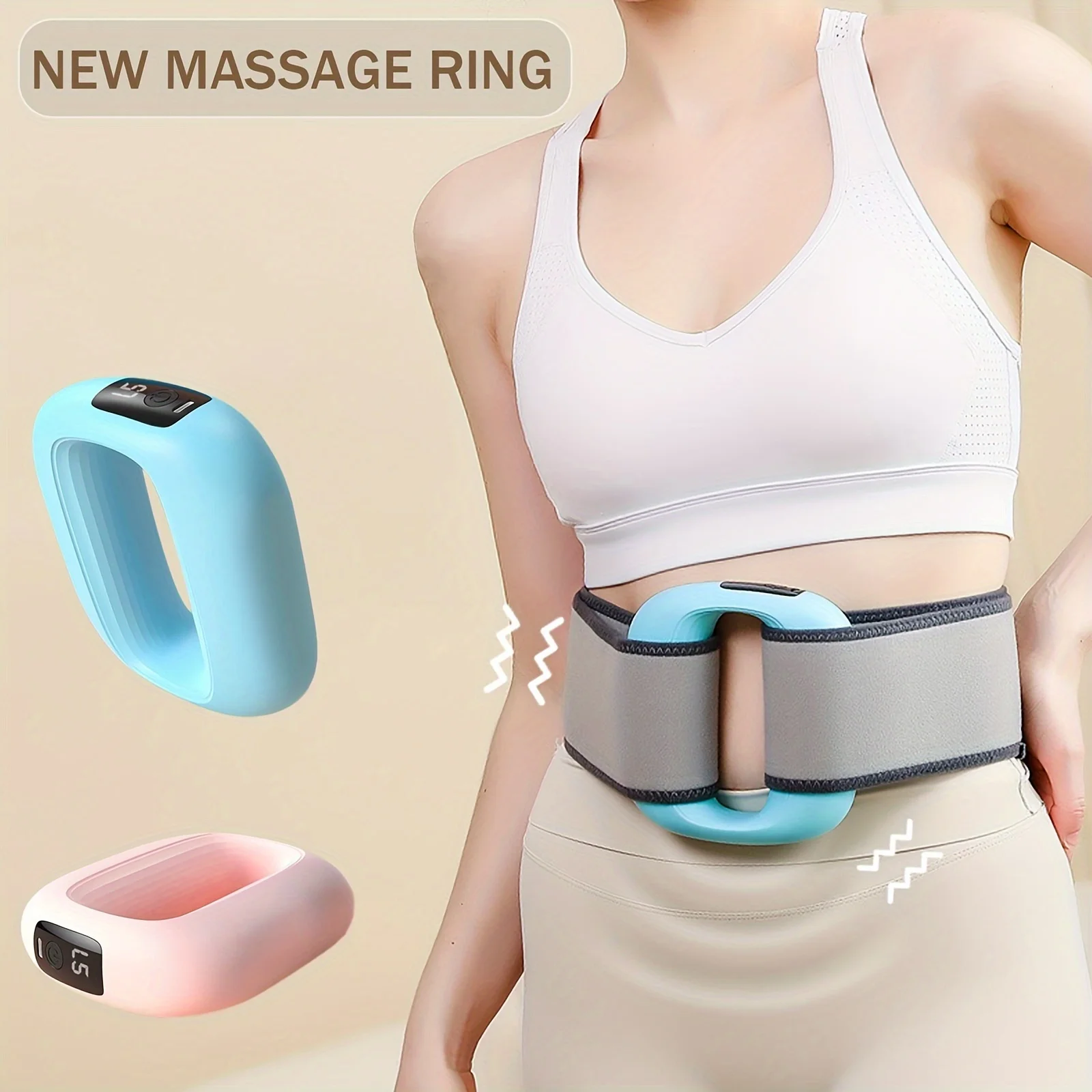 

Portable Massage Ring With Lcd Display - Usb Rechargeable, Hypoallergenic Muscle Relief For Full Body & Legs - Ideal Valentine'S