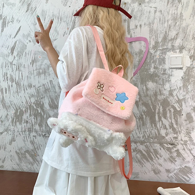Cute Large Capacity My Plush Backpack Kawaii Design Shoulder Bag For Trendy Accessories