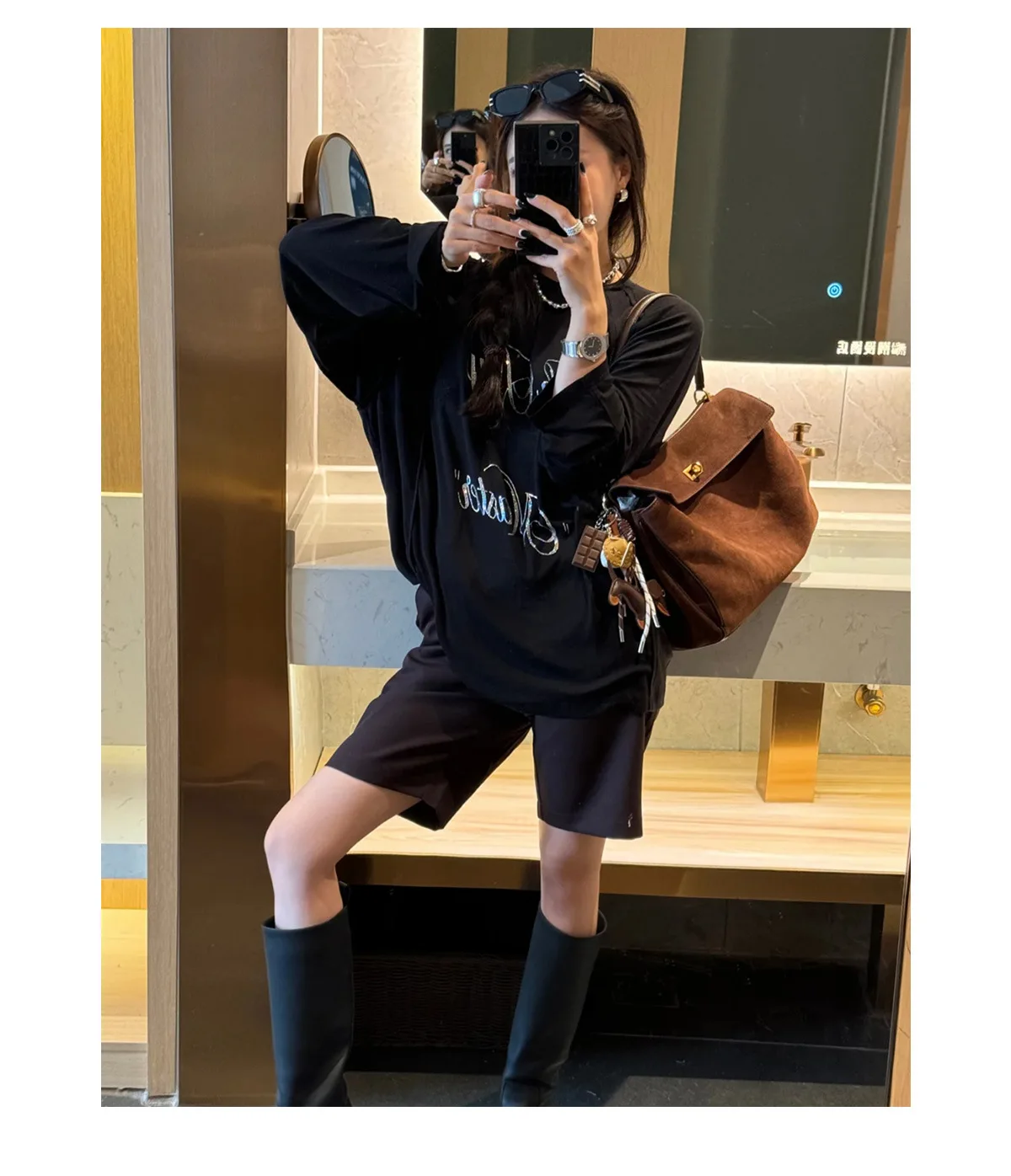 

Portable Kelly bag women's 2025 autumn and winter new suede large-capacity commuter messenger fashion tote bag women