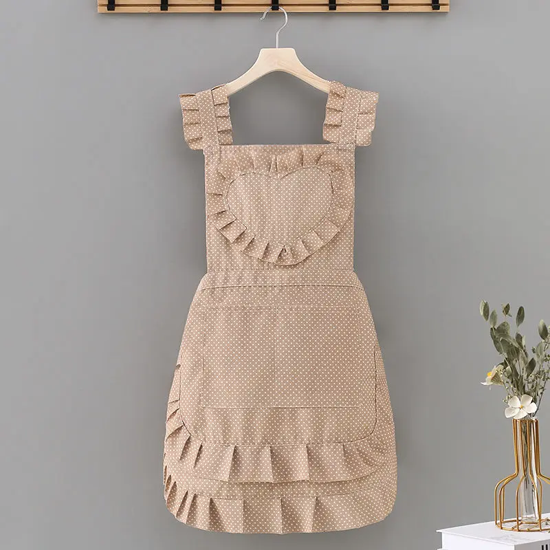 

Retro Adjustable Ruffle Apron with Pockets Maid Costume Cute Vintage Apron for Kitchen Cooking Baking Cleaning Women Girl’s Gift