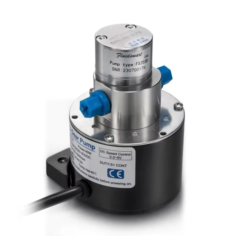 24V Miniature Magnetic Gear Pump OEM 316L Stainless Steel Stepper Motor Micro Water Pump 6Bar Pressure Food FSG203D