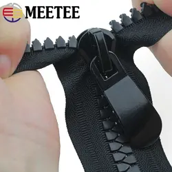 Meetee 8#15# 70-150cm Resin Open-End Zippers Single Auto Lock Long Zips for Down Jacket Bags Tent Clothing Sewing Accessories