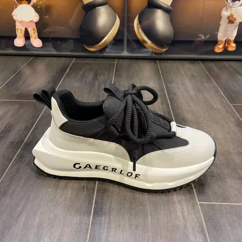 2024 New Men Thick Sole Elevated Shoes Season Comfortable Versatile Breathable Non Slip Shoes Outdoor Travel Casual Shoes