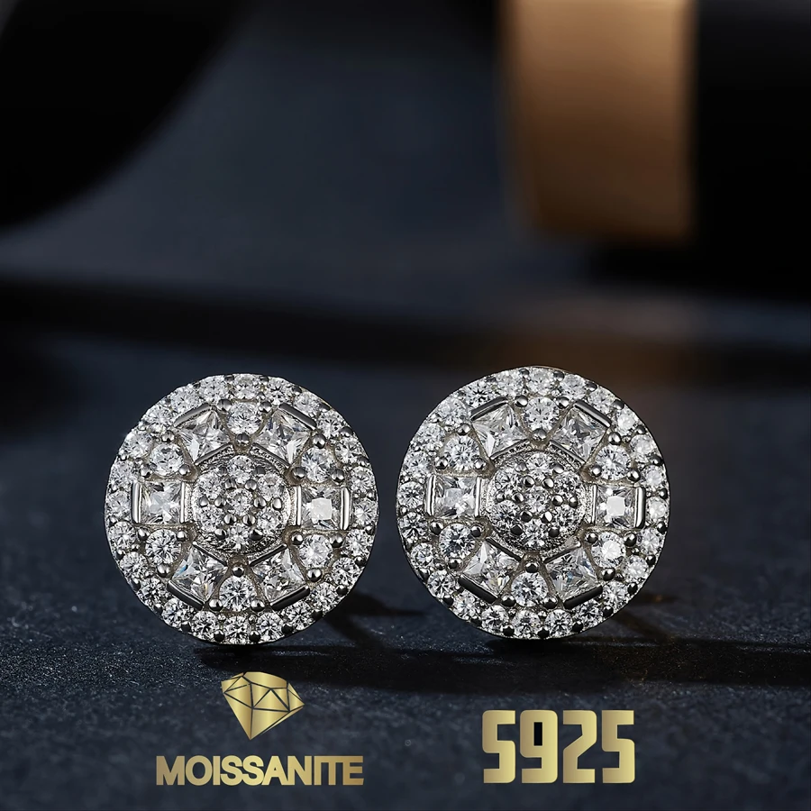 

luxury Earrings Round Stud Earring Moissanite Earrings Women with Gra Certificate 2025
