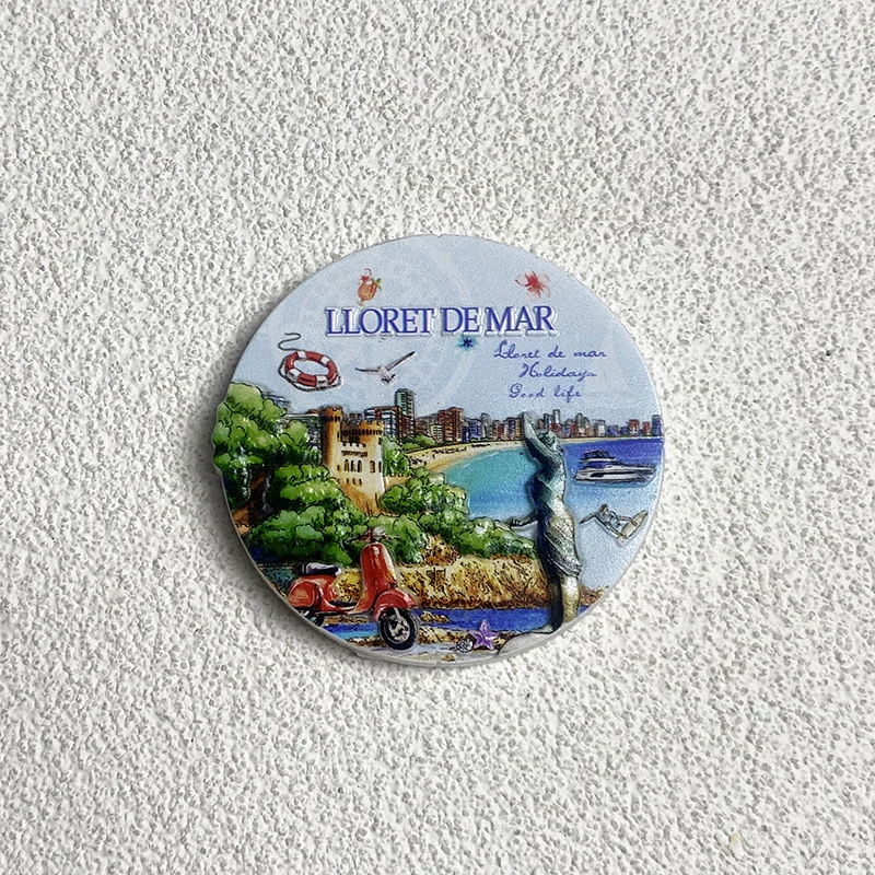 

3D Resin Fridge Magnet - Lloret de Mar, Spain - Cultural Heritage & Vacation Memories - Strong Magnet for Home Decor