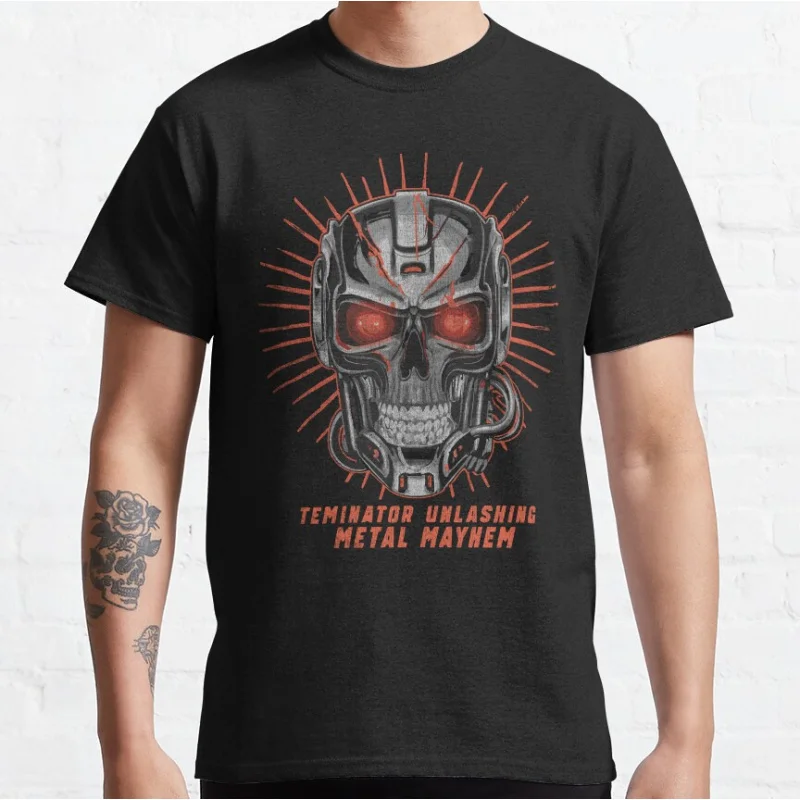 

Terminator Unleashing Metal Mayhem Vintage Cyberdyne Systems graphic t shirts 100% cotton large size tee Adult all size S-6XL