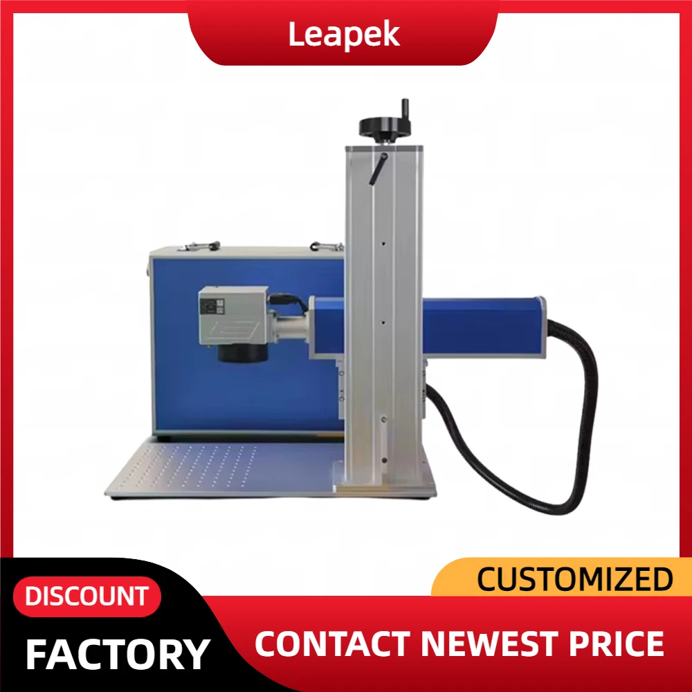 

Portable 20W 30W 50W Fiber Laser Marking Machine Engraving on Glass Plastic Metal Aluminum With Rotary