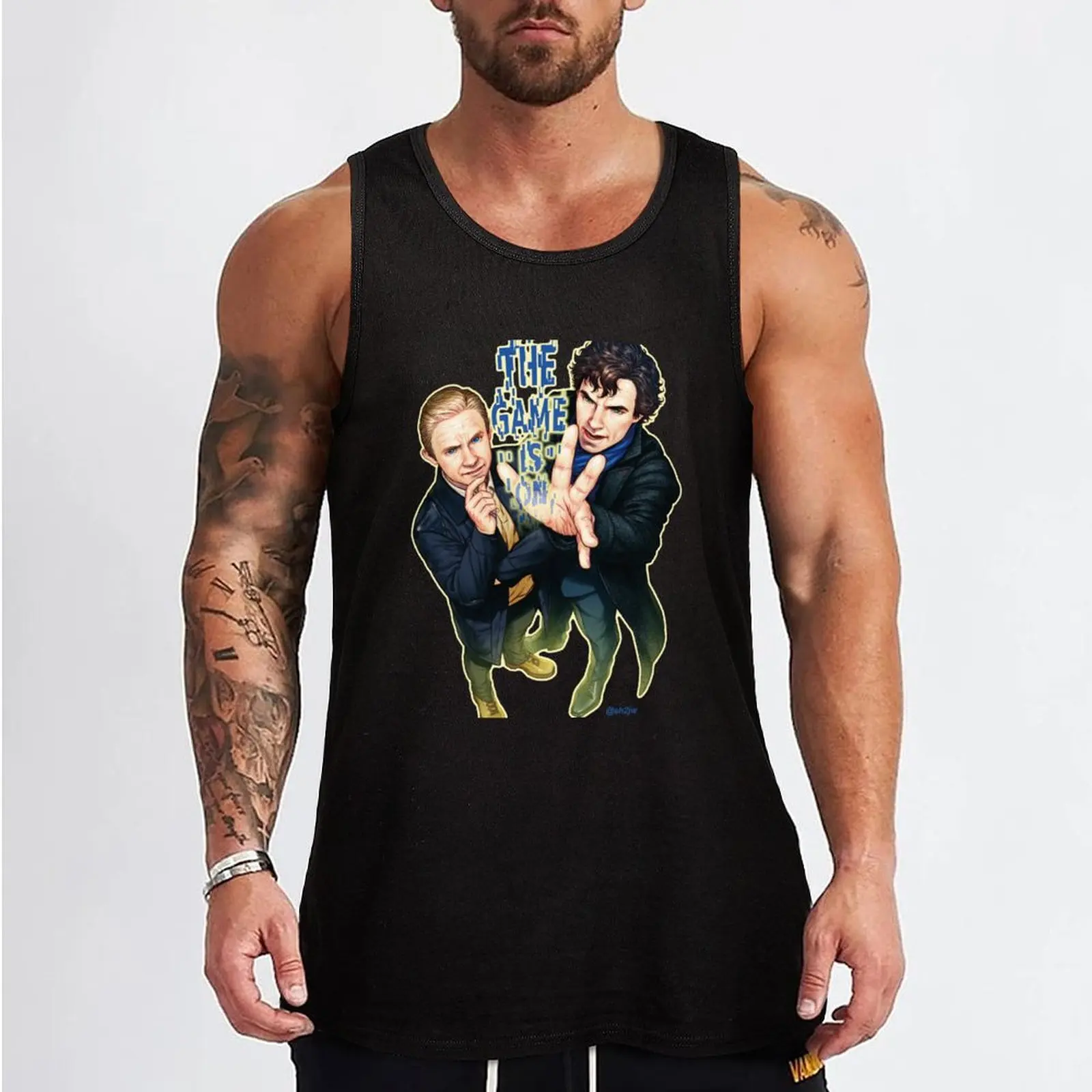 The game is on Tank Top Male clothes gym accessories men