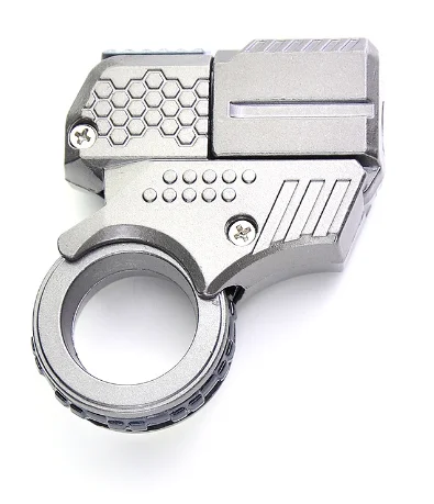 Csnoobs Mini Alloy Ring Pistol Model Shell Throwing Soft Bullet Toy Gun Golden Finger Blaster Decompression Toys For Boys Adults