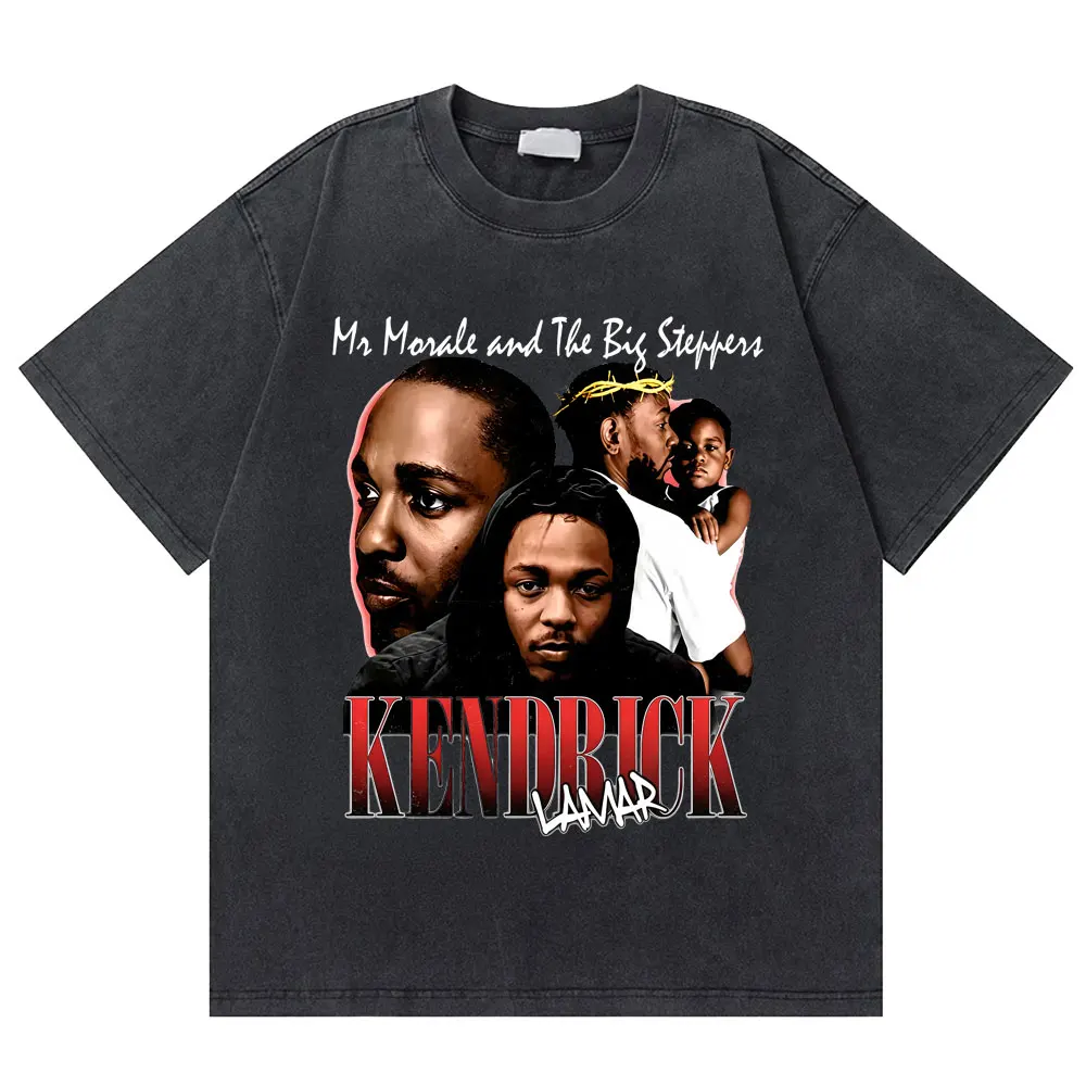 Washed Vintage Rapper Kendrick Lamar Mr Morale & The Big Steppers Graphic T-shirts Men Women Hip Hop Fashion Oversized T Shirt