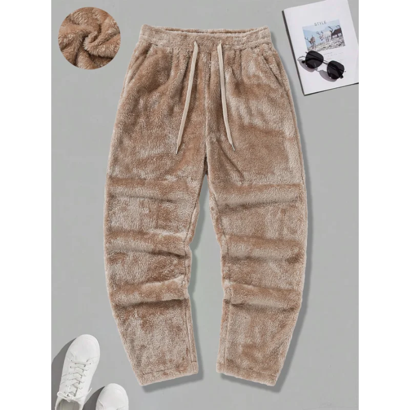 

Однотонные эластичные прямые повседневные брюки с высокой талией для мужского гардероба, свободные спортивные брюки