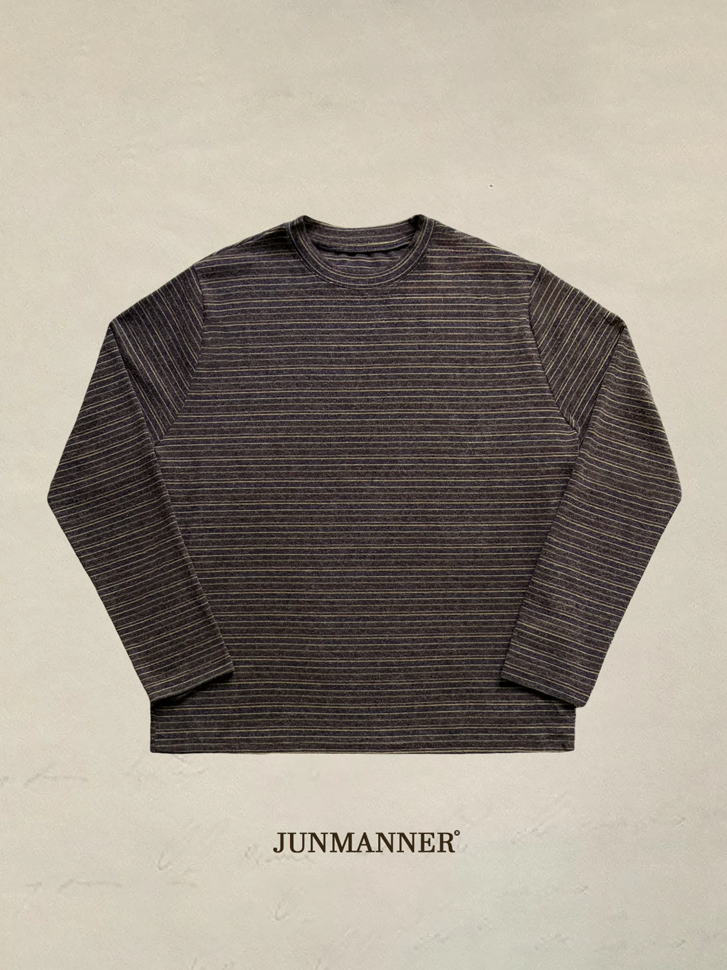 

Женская свободная универсальная базовая футболка JMWOMEN с длинным рукавом в розовую полоску, бренд JUNMANNER, смесь полиэстера