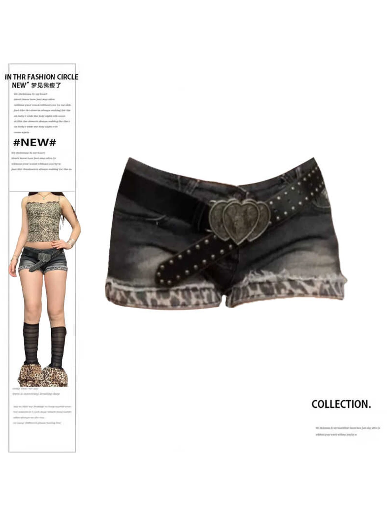 Donne Nero Gotico Y2k Gyaru Leopard Shorts Harajuku Mini Shorts Oversize Vintage Breve Pantaloni Caldi Emo 2000s Vestiti di Estate 2026