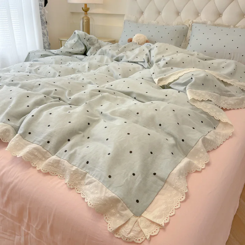 New 100% Cotton Bedding Set 4 Piece Queen King Size Soft Breathable Bed Sheet Pillowcase Duvet Cover