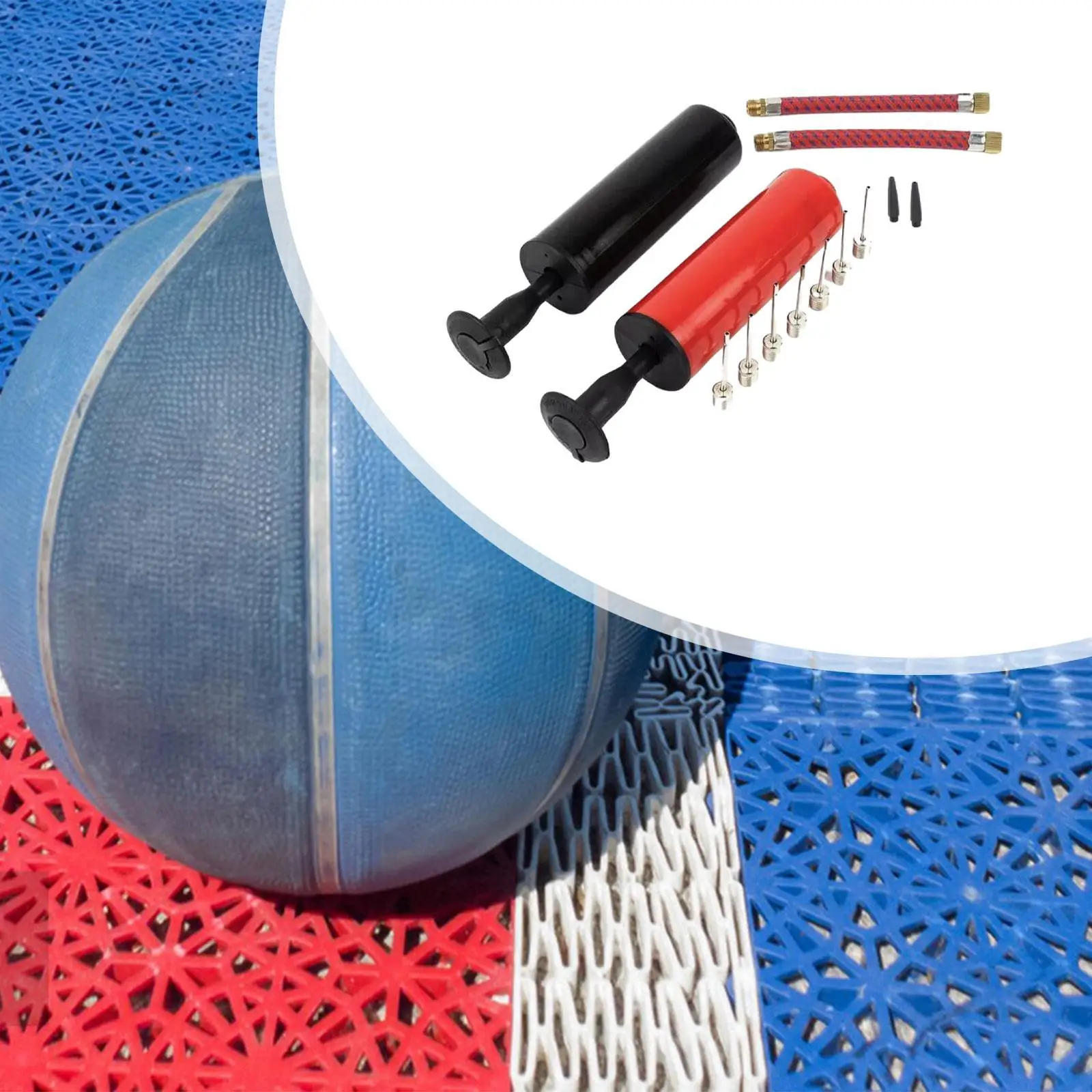 

2x Sports Pump Kit, Hand Pump Compact Portable Air Pump Soccer Ball Pump for Beach Balls, Football Sports Balls