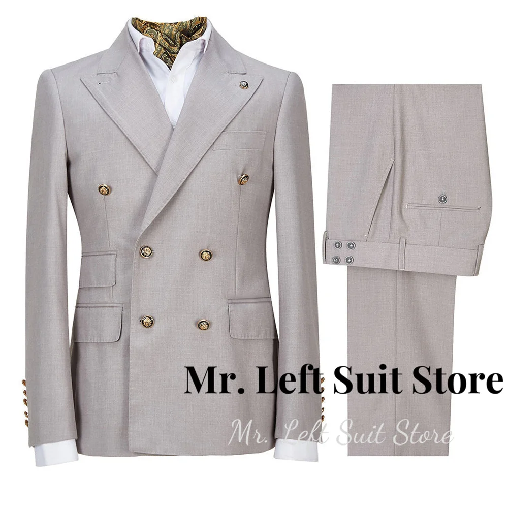 

Men's Suits 2 Pieces Groom Slim Fit Wedding Prom Party Tuxedo Double-breasted Formal Events Suits For Male (Jacket+Pants)