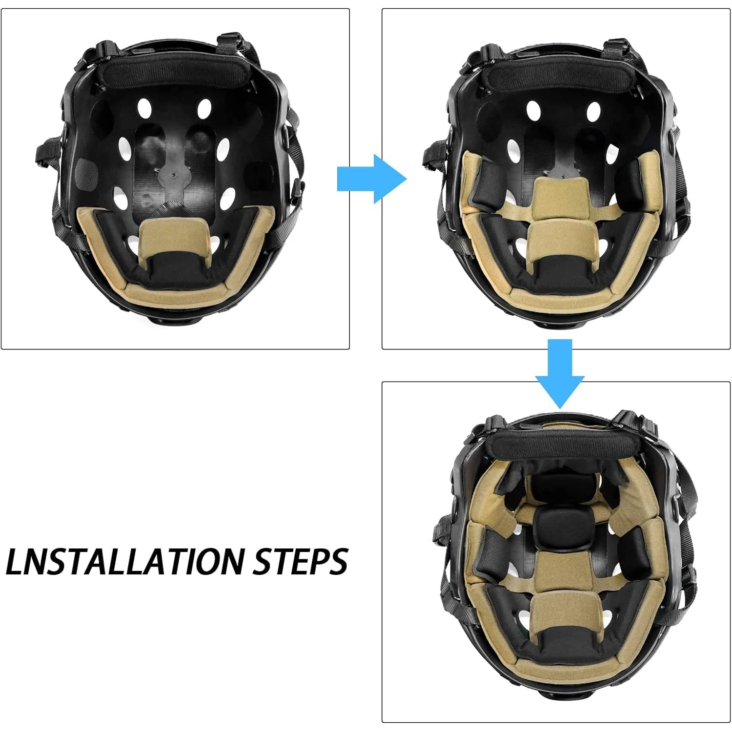 Universal Tactical Helmet Liner System With Memory Foam Padding Replacement Protective Inner Pads For Enhanced Comfort - Image 2