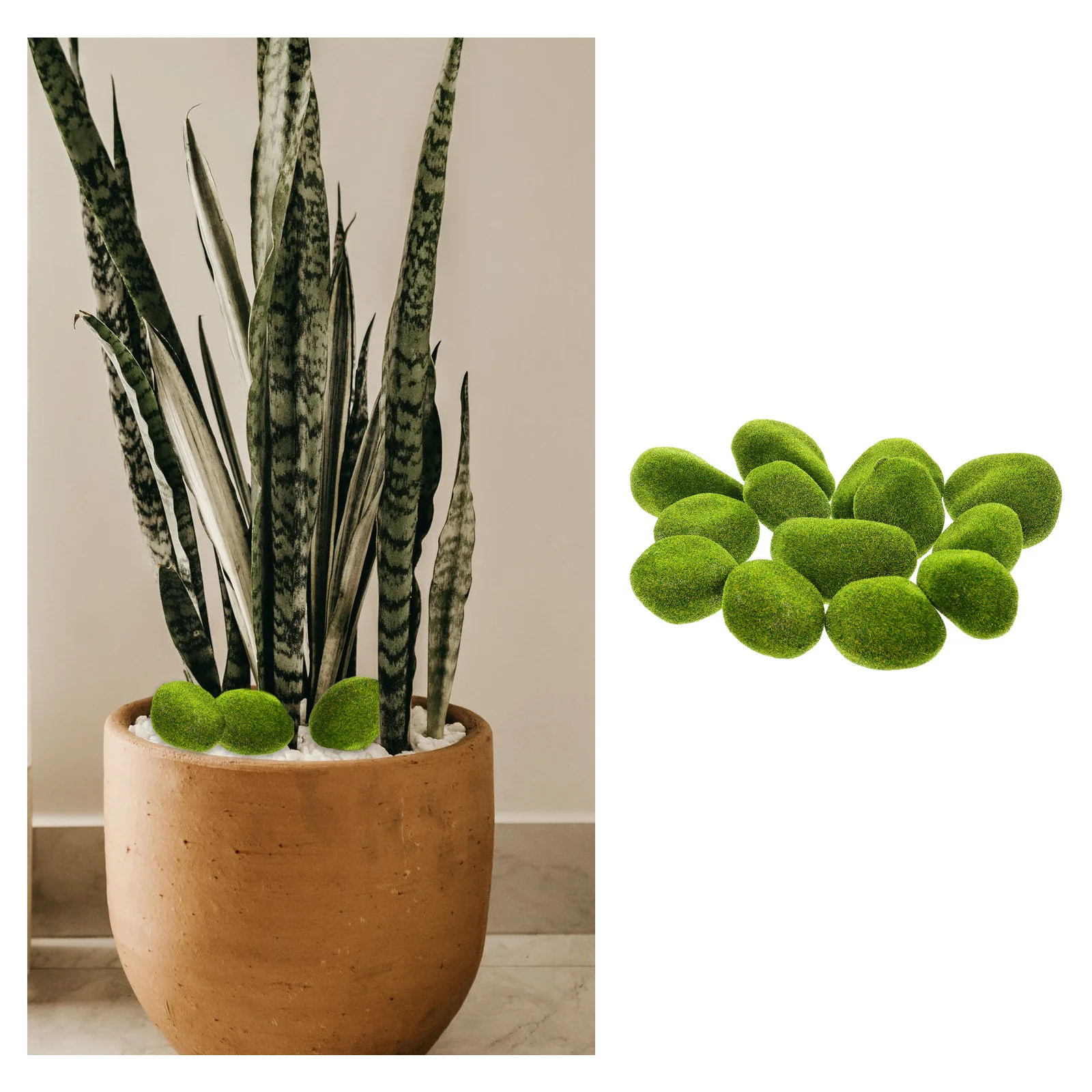 

13Pcs Artificial Moss Stones Lightweight Lifelike Covered Stones for DIY Crafts Fairy Garden Bonsai Ornament Micro Landscape