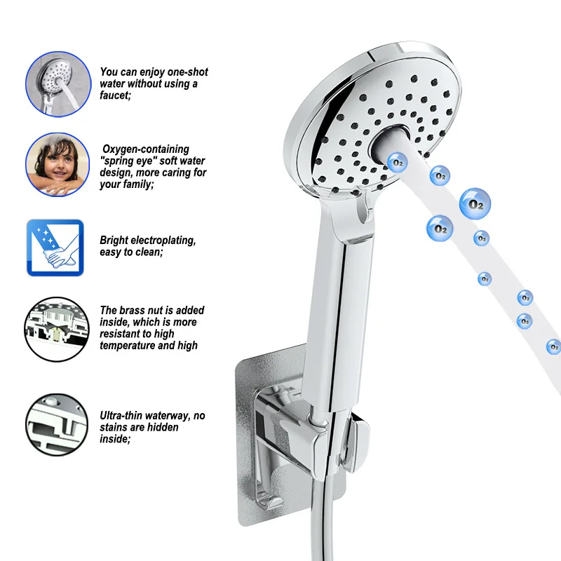 New Product Foreign Trade US Concealed Electroplating Tee Diverter with Socket Top Spray Double Combination Set