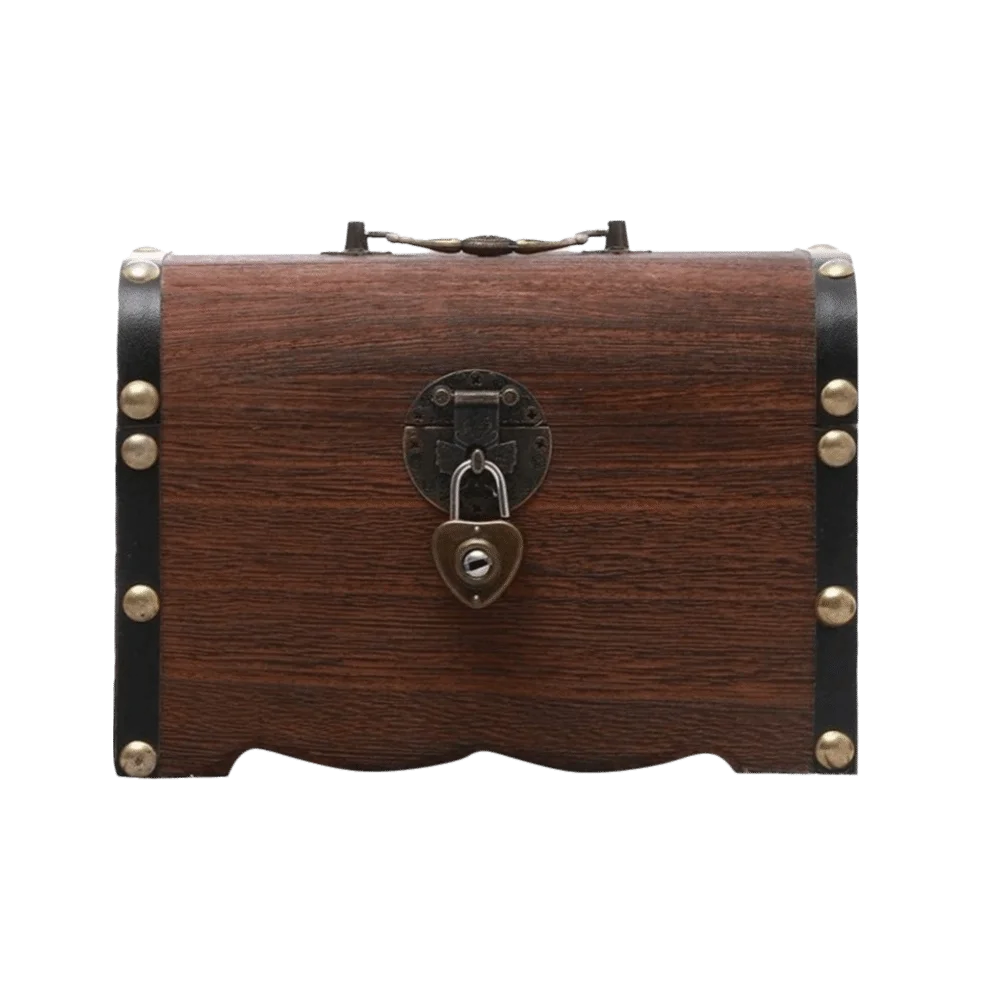 Trendy Wooden Piggy Bank With Security Lock Unique Treasure Chest Vintage Storage Box Money Saver