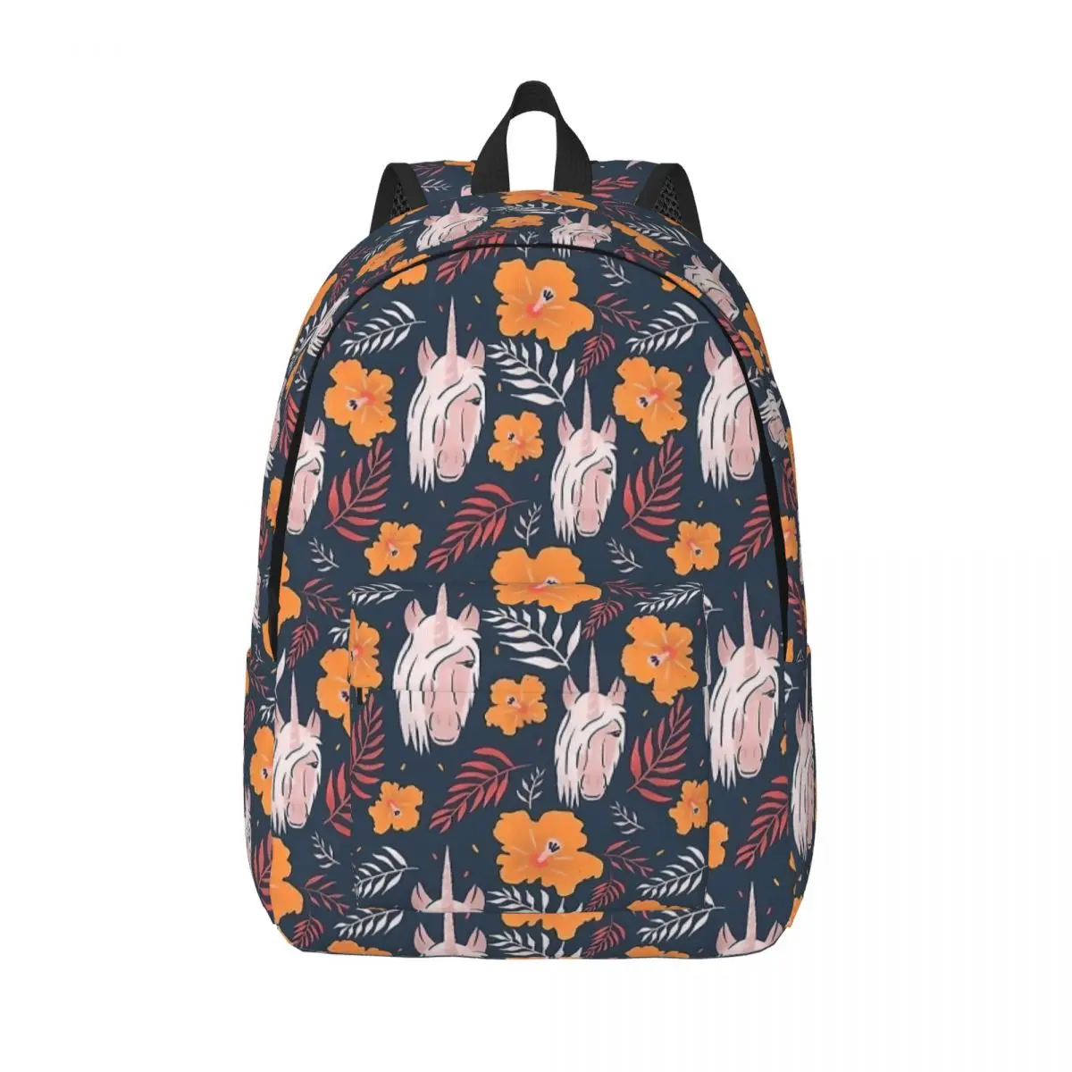 Mochila con patrón Floral de unicornio para preescolar, guardería, escuela, estudiante, Linda mochila de dibujos animados, niño, niña, niños, mochila de lona