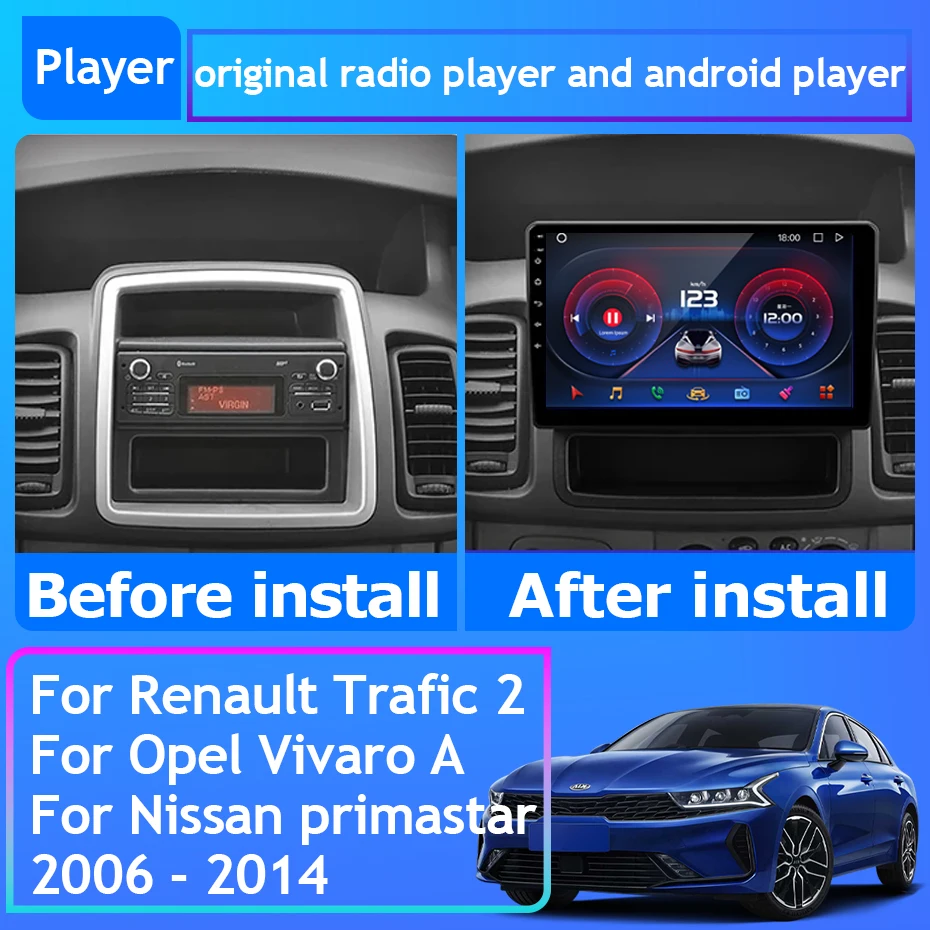 Car Radio Carplay For Renault Trafic 2 For Opel Vivaro A For Nissan primastar 2006 - 2014 Navigation GPS Android Auto No 2din 5G