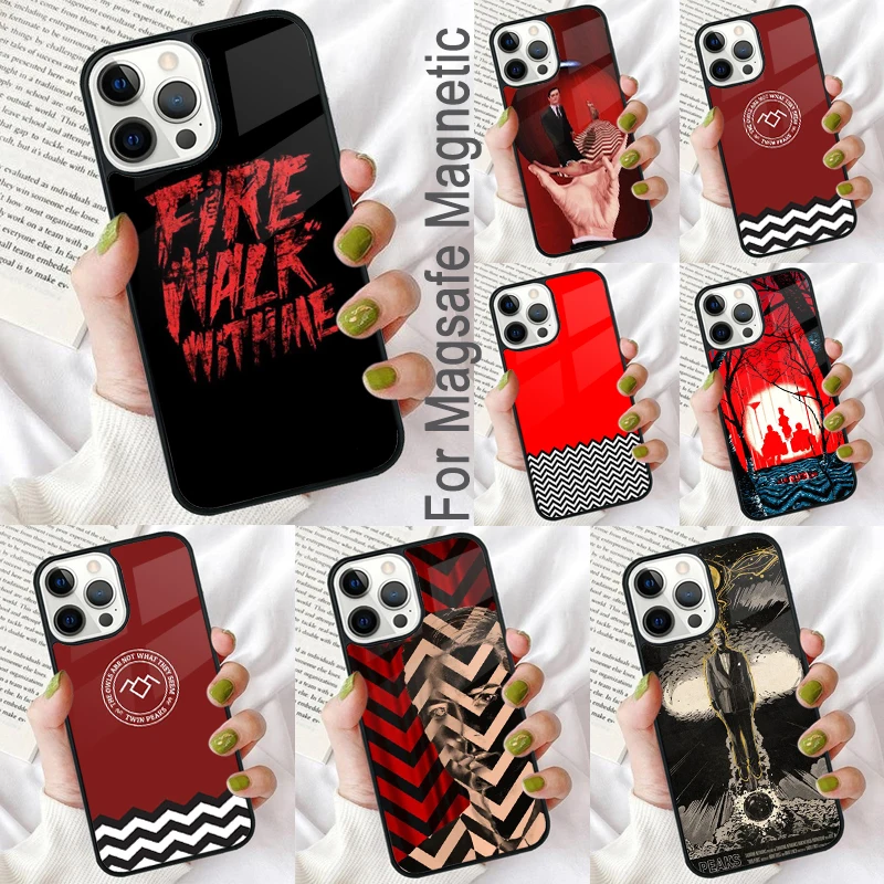 Twin Peaks Fire Walk With Me Magnetic Soft Phone Case for iPhone 16 Promax 15 Pro 13 14 Plus 11 12 Mini MagSafe Coque