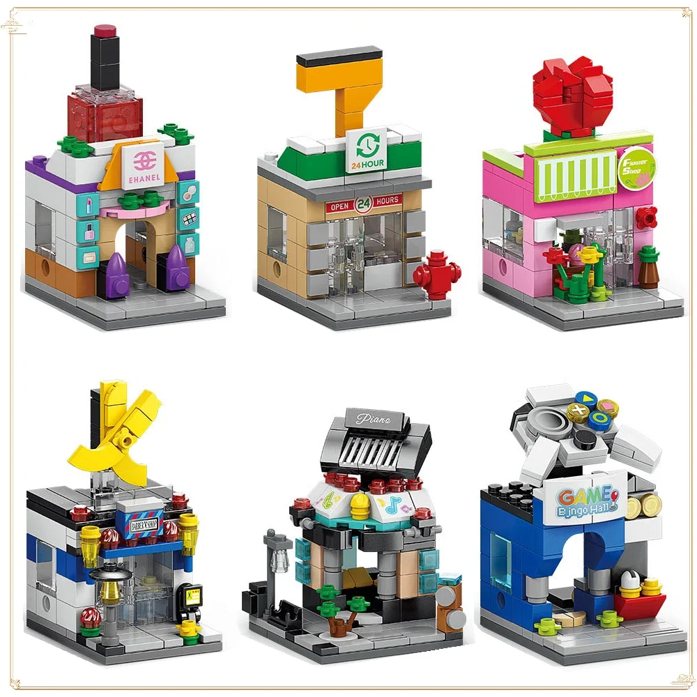 Versatile Building Block Toys Puzzle Assembly Mini Life Street View Shop Children's Holiday Gift Multiple Choices Goods in Stock