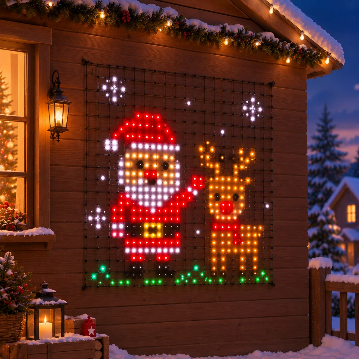 スマートなクリスマスイルミネーションライトセット。アプリで操作可能。diyで写真を飾り付け、屋内や壁、パーティーの装飾に使える多色ライト。