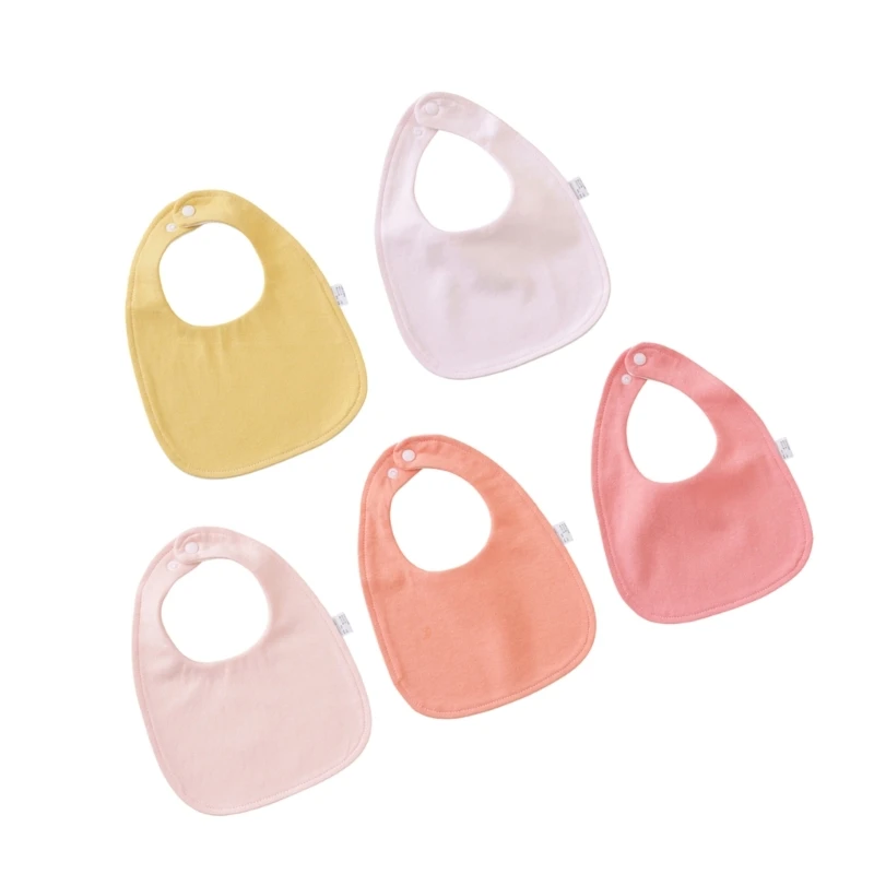 5pcs/set Baby Bibs Easy to Clean Newborns Bibs Baby Teething Bibs Cotton Unisex