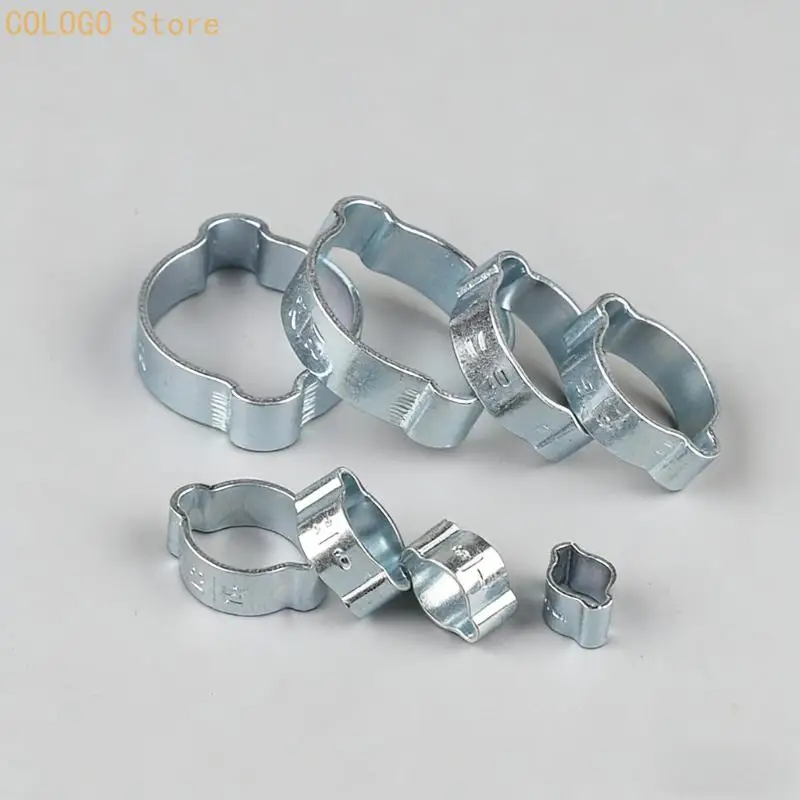 Pack Of 10 Steel 304 Double Ear Hose Clamps Easy to Use for Secure Pipe Fastening In Plumbing & Automotive D0LD