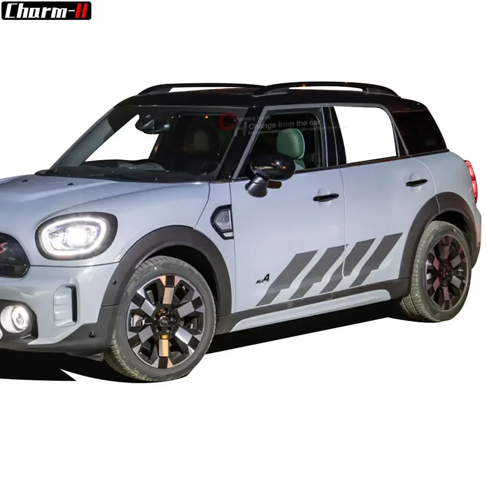 2 قطعة تصفيف السيارة الجانب تنورة سباق المشارب الشارات ديكور ملصق الرسومات لميني كوبر كونتري مان F60 2017-الحاضر #5
