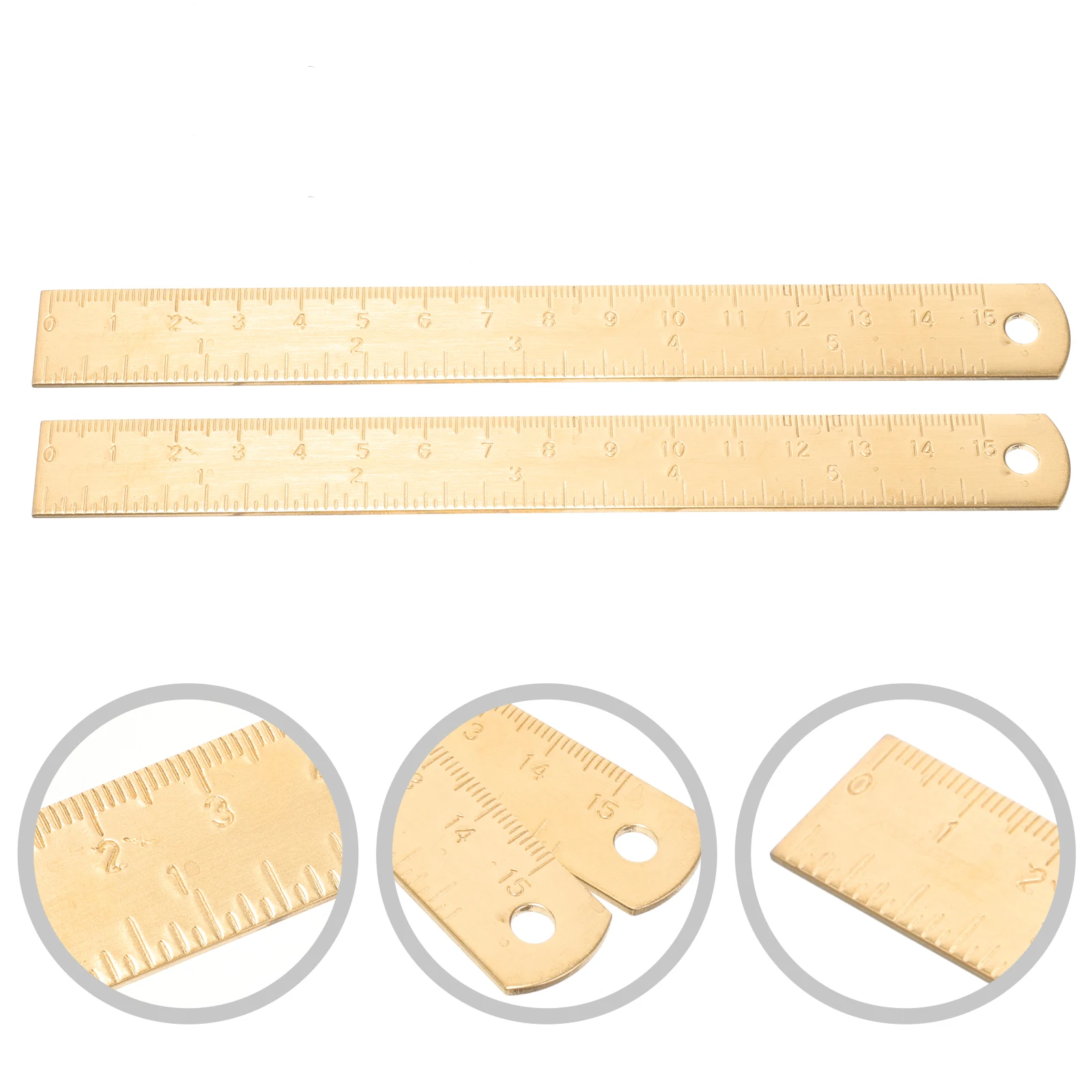 Réguas em massa para desenho de polegadas retas de cobre com pinça de sala de aula e centímetros