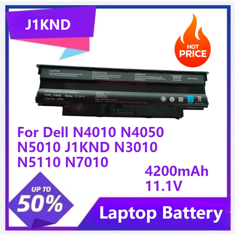 J1KND Laptop Battery For Dell Inspiron N5020 N5030 N5040 N5050 N4010 N5010 N5110 N7010 N7110 For Vostro 1450 3450 3550 3750