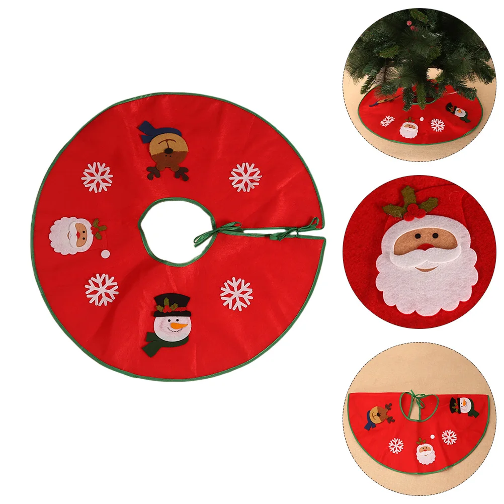 

Christmas Tree Skirt Carpet Ornament Xmas Base Cover Applique Apron Cloth Party Prop
