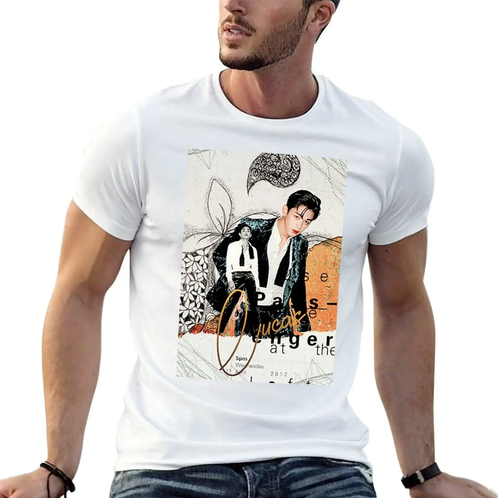 - Camiseta de hombre Lucas, camisas de hombre, camisas de lujo, marca divertida, camiseta de calidad SuperM, camiseta de algodón para hombre alta