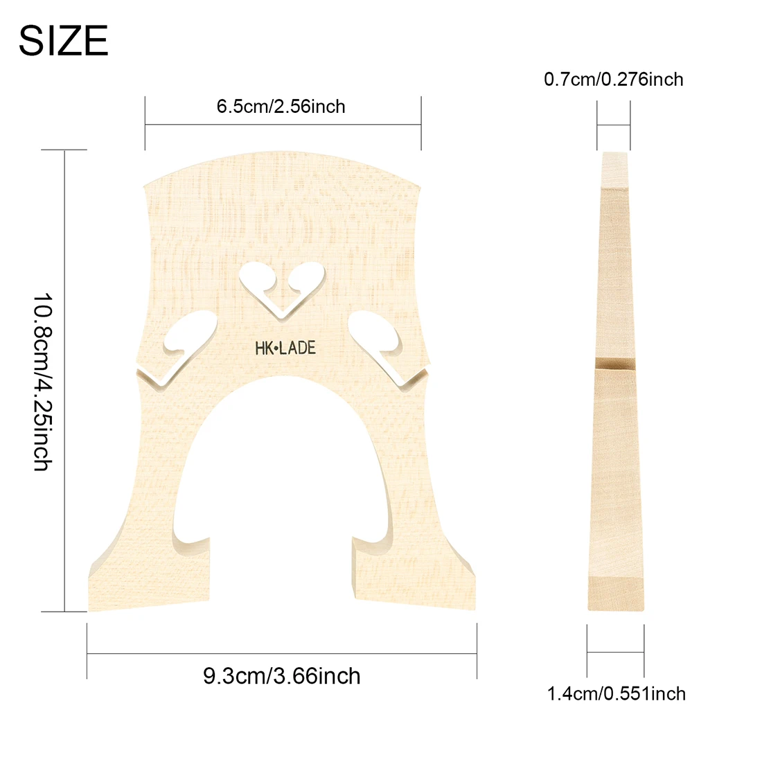 HK.LADE Maple 4/4 Cello Bridge Premium Maple Cello Bridge Pro Stringed Instrument Cello Replacement Accessories