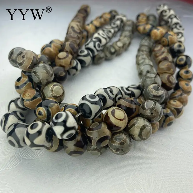 Vintage One Eye Natural Tibetan Agate Dzi Beads Sold By Strand 8mm 10mm 12mm Dzi Stone For Buddhist Jewelry Making Accessories