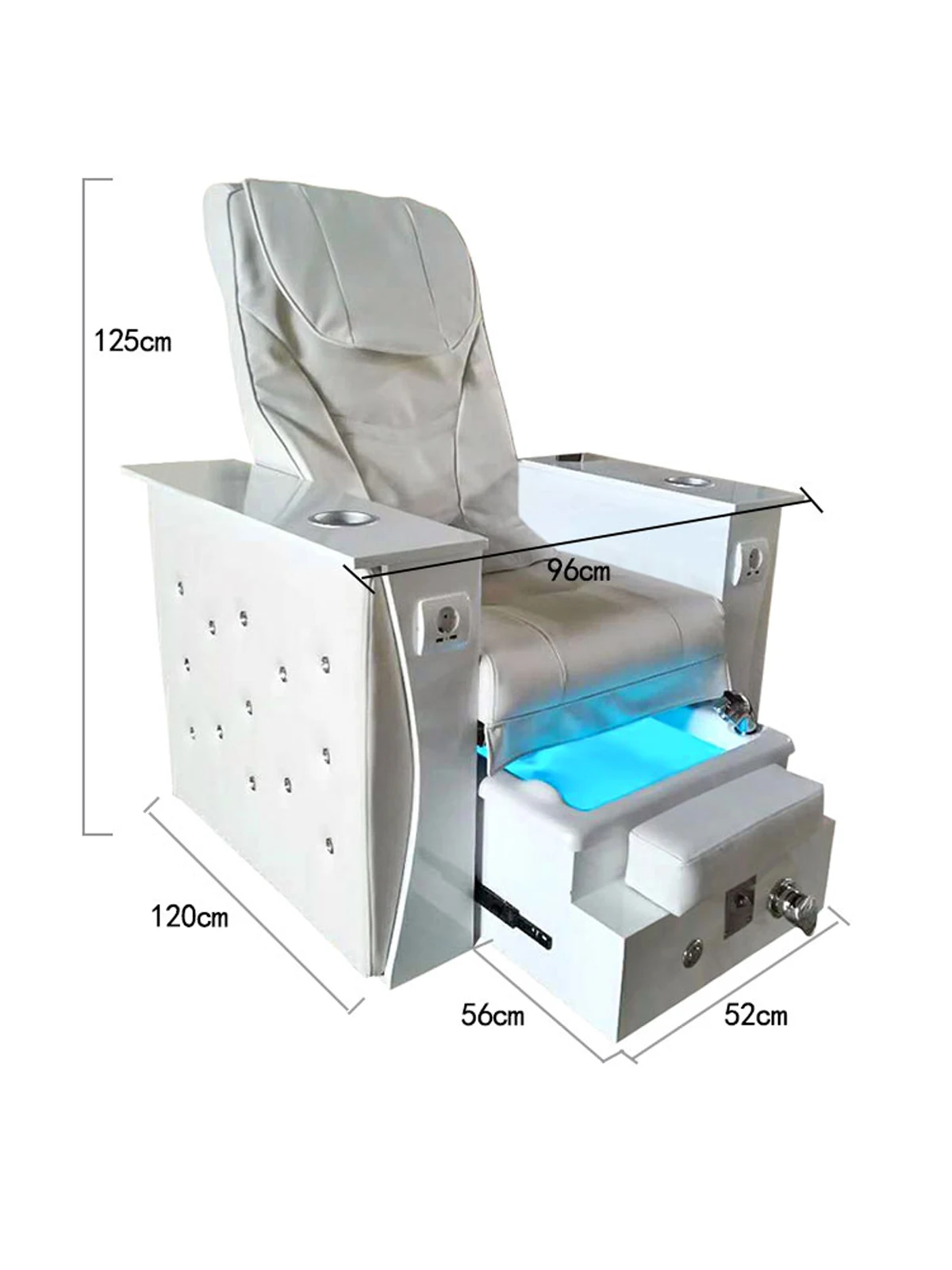 Spa massage chair, beauty lounge chair, foot massage, foot wash, electric push-pull basin