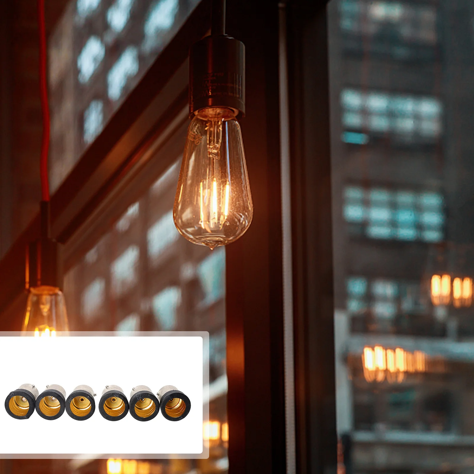 

6pcs Lamp Adapter Light Socket Converter Bulb Holder E14 B15 LED Halogen Light Compatible Safe Durable