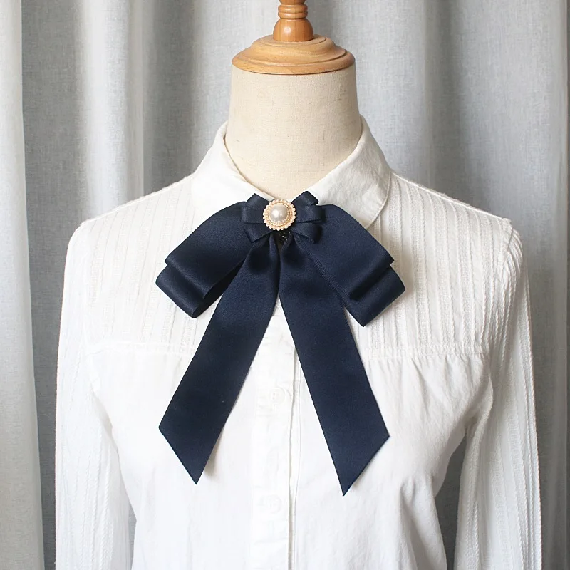 

Галстуки-бабочки ручной работы, жемчужная лента, аксессуары, банты, модная корейская женская одежда, костюм, рубашка, воротник, цветы, булавки, подарки для женщин