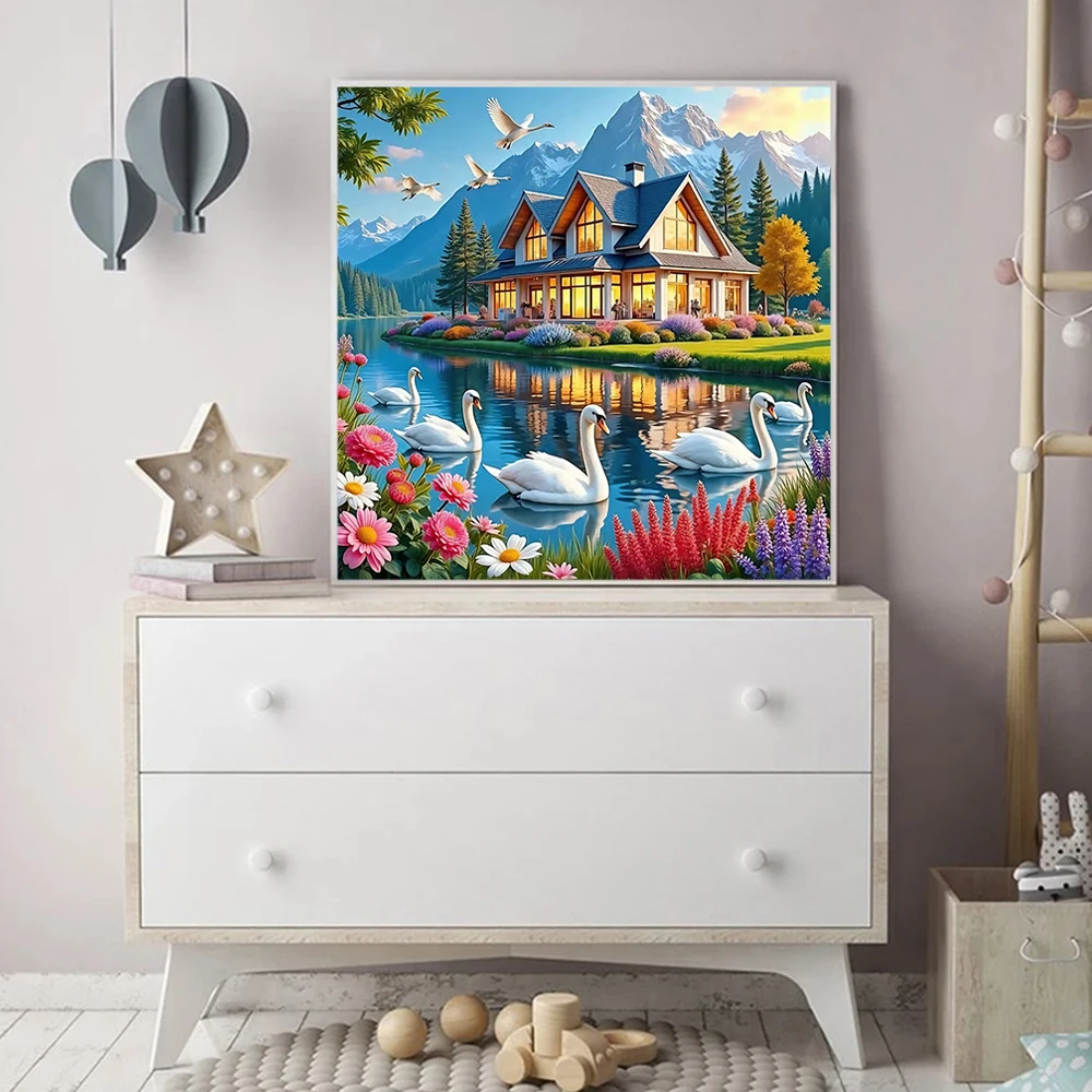 Evershine Paesaggio con Cigni, - Embroidery Cross Stitch Patterns recensione e prezzo