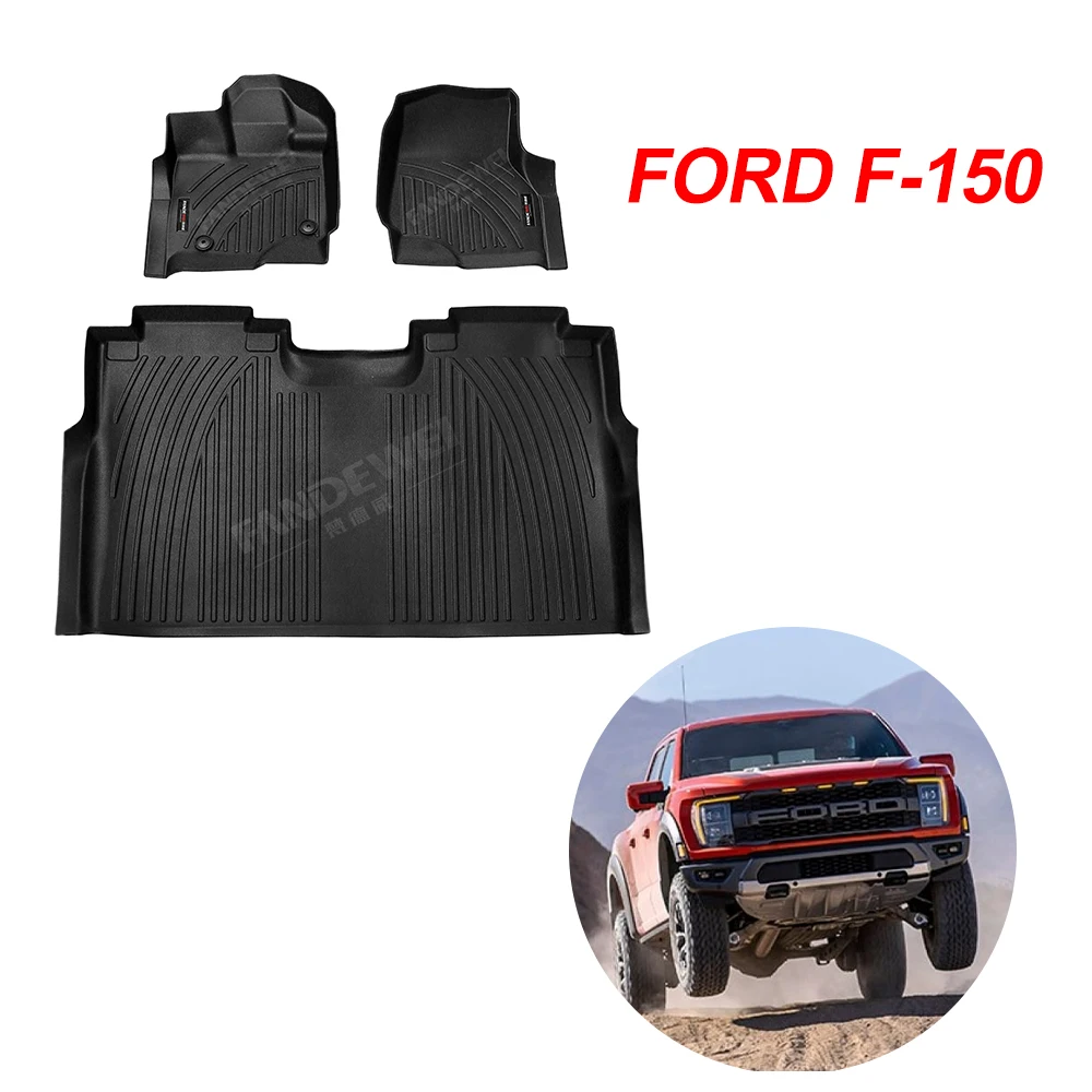 3D Car Mats Easy to Install Carpet Mat All Weather Protection for 13th-generation Ford F-Series F150 2015 2020