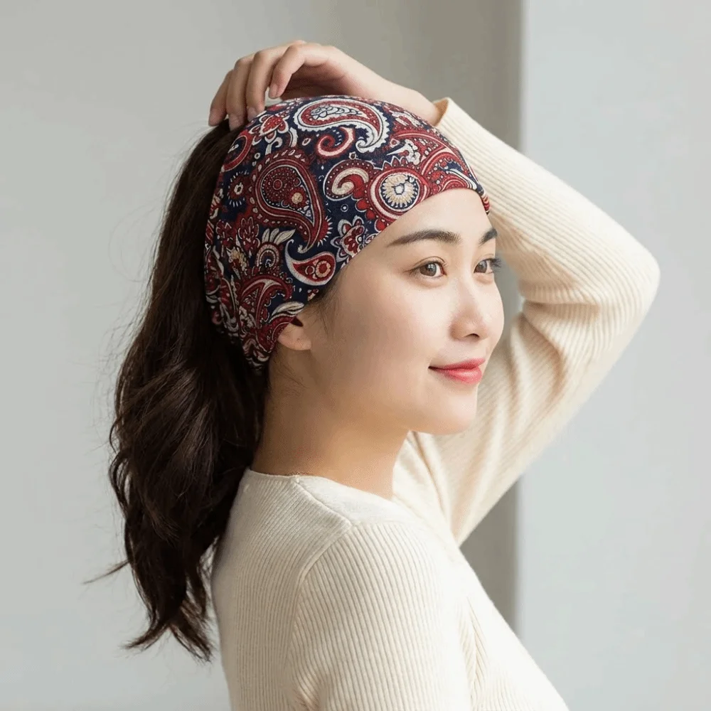 Fashion Non Slip Turban Bandana Hollow Lightweight Hairbands Korean Style Headdress Wide Side Head Wrap Female/Girls