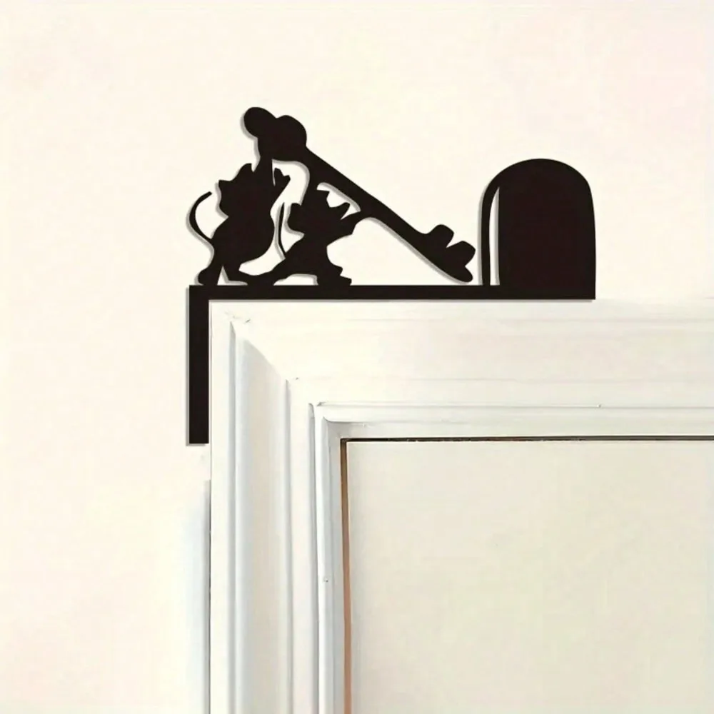 Cute Metal Mouse Wall Decor Whimsical Silhouette Corner Home Accent