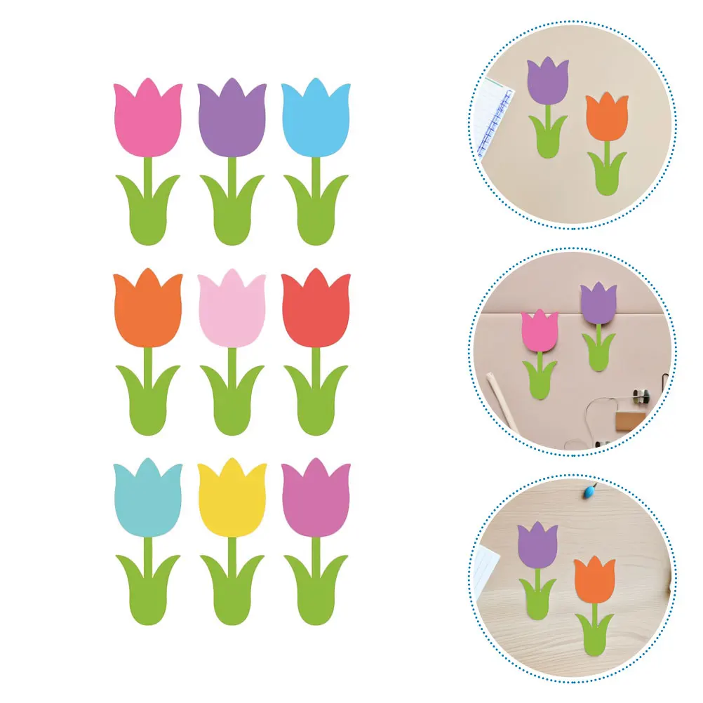 

90 Flower Card Paper Craft Decorations Colorful Spring Bulletin Board Cutouts for Crafts Flowers Tulip Design Vibrant Colors