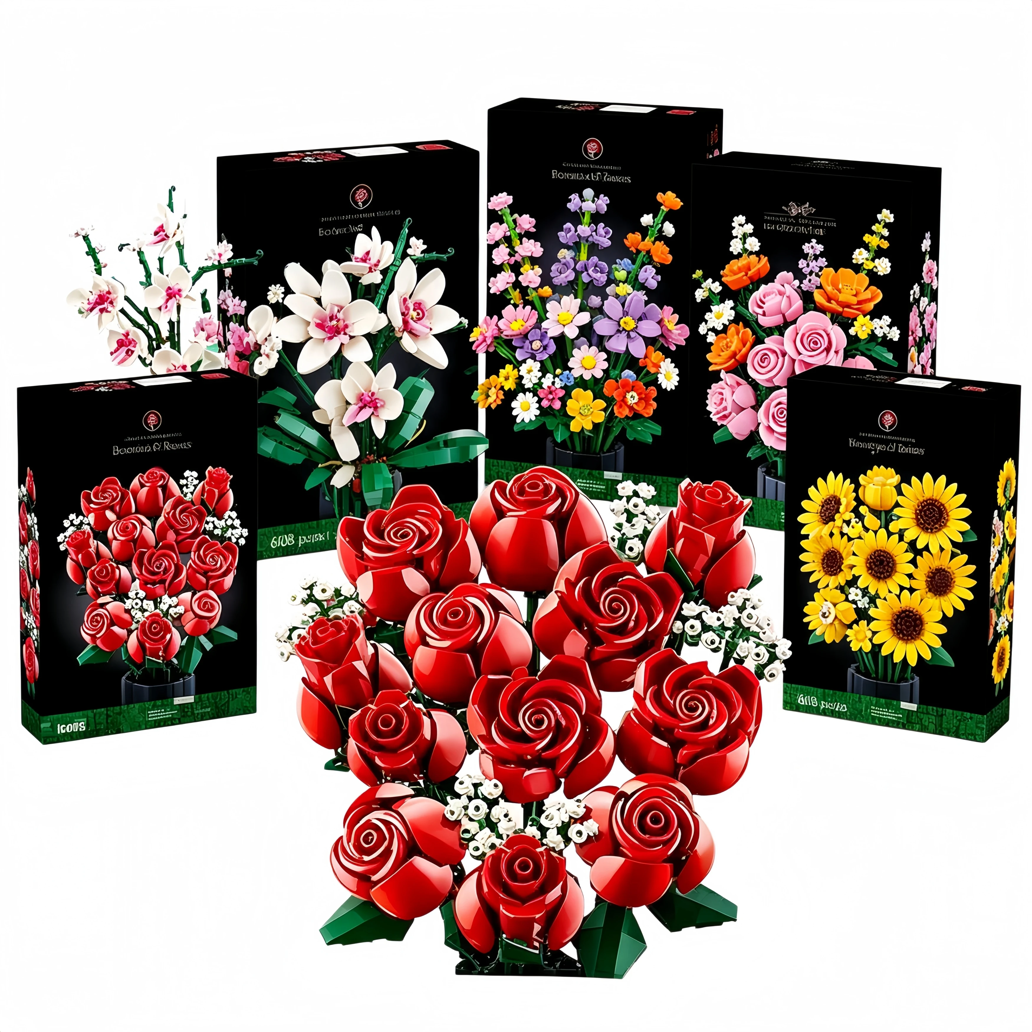 Plant Parent Gifts - Sztuczny bukiet kwiatów, klocki konstrukcyjne DIY,