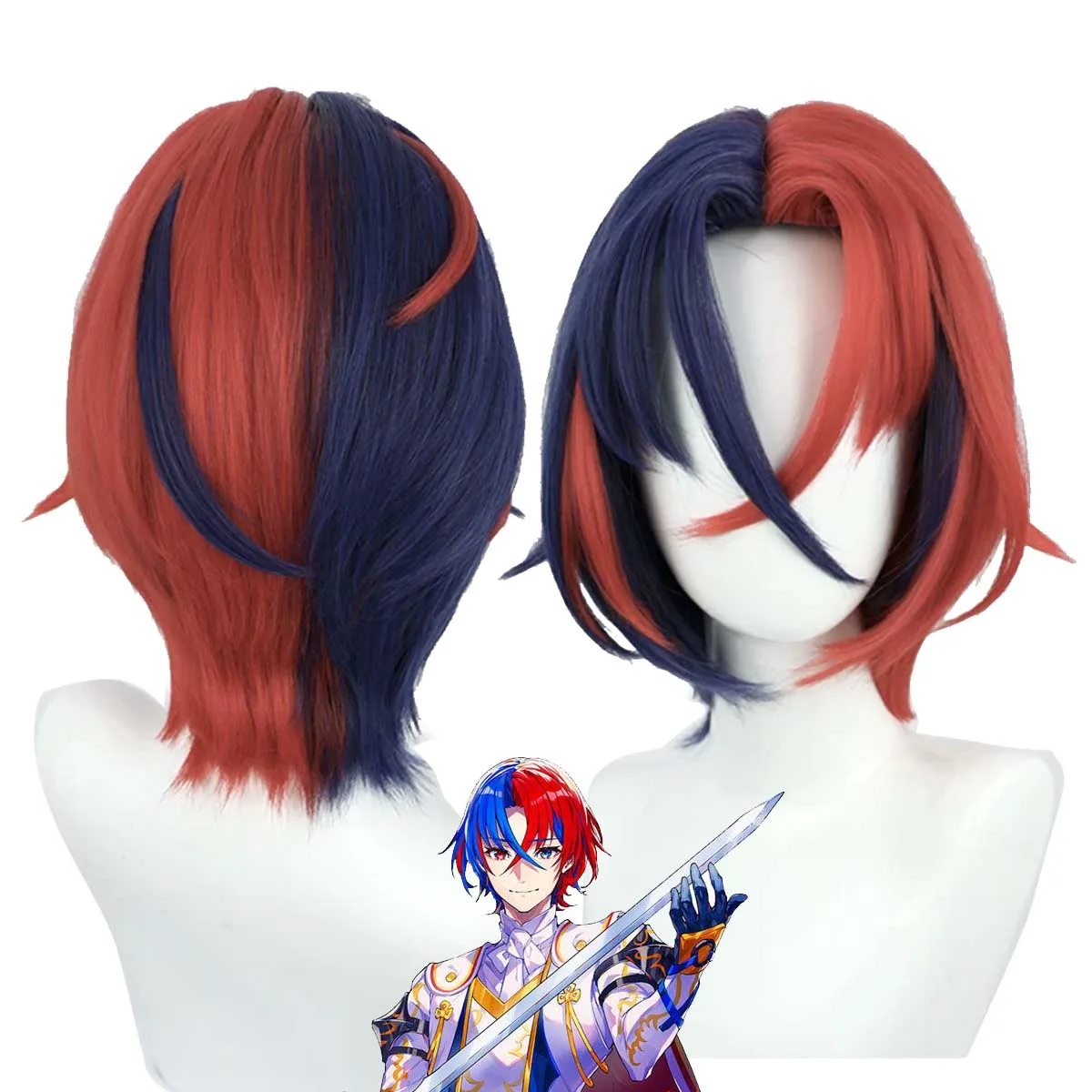 Women Men Game Fire Emblem Engage Alear Cosplay Blue And Red Heat Resistant Hair Wig