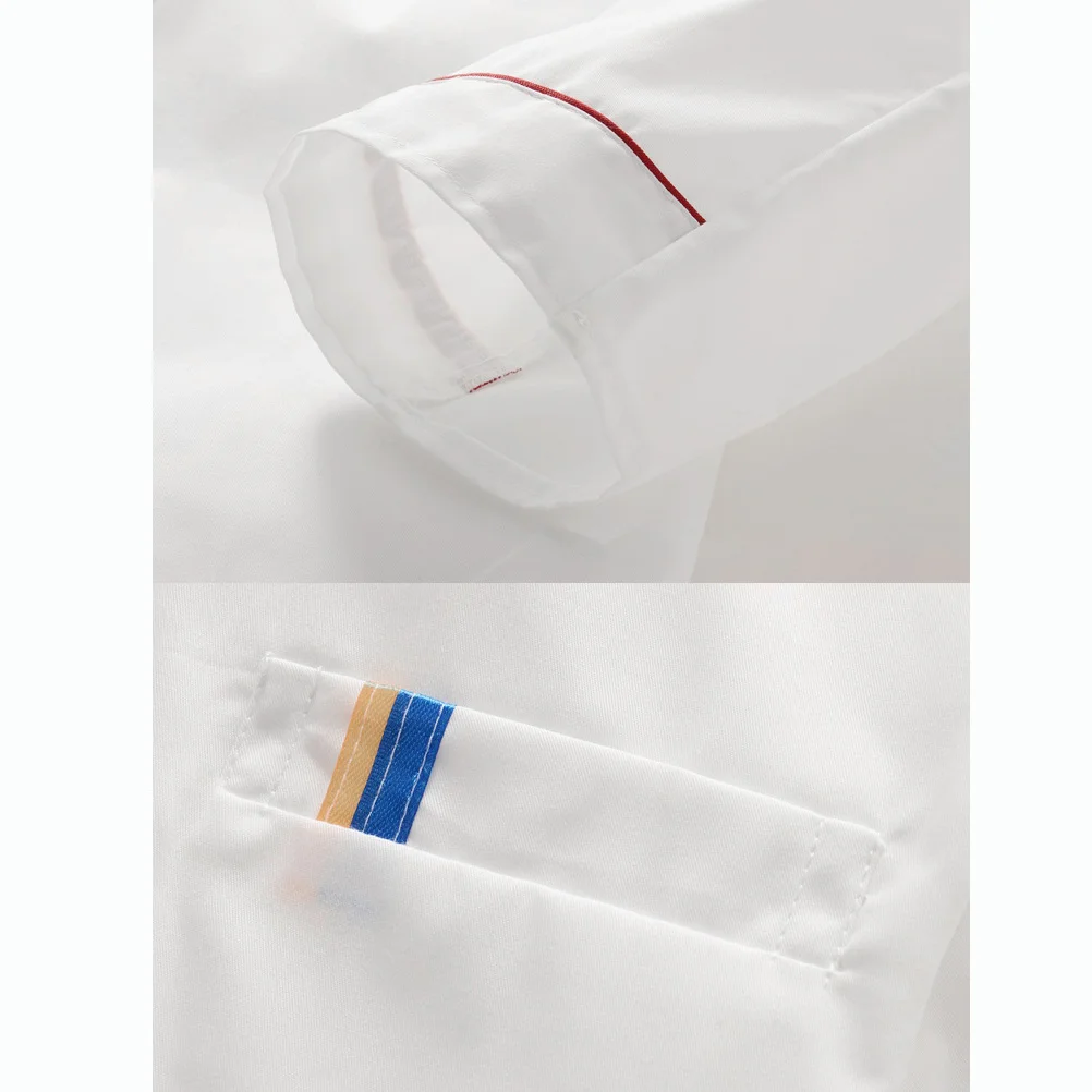 レッドエンボス加工長袖シェフジャケット サイズXL 通気性 耐摩耗性 キッチン作業服 レストラン ホテル バー 屋外バーベキュー用