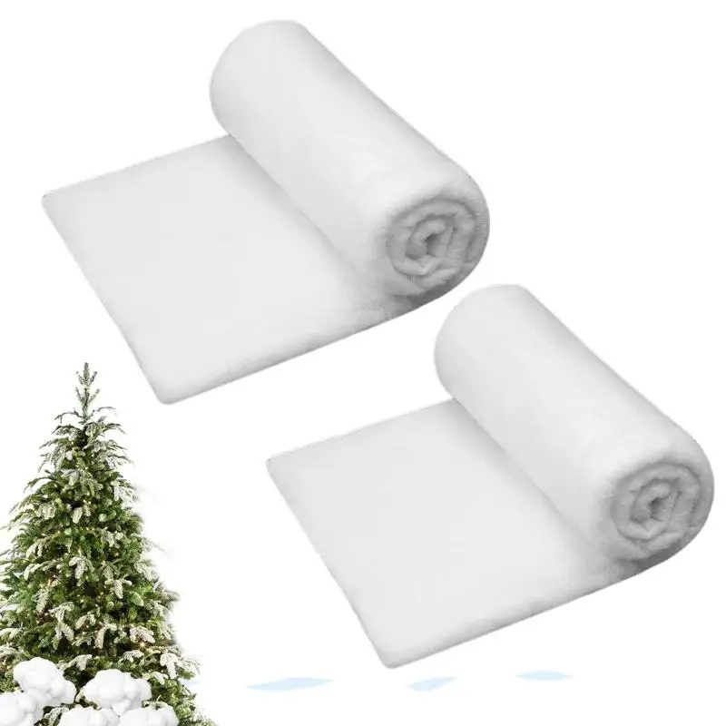 Snow Blanket For Christmas Village 2.9 X 8.2 Ft Snow Blanket Roll 2X Aesthetic Backdrop Rug Filled With Artificial Fiber Snow